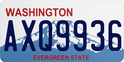 WA license plate AXQ9936