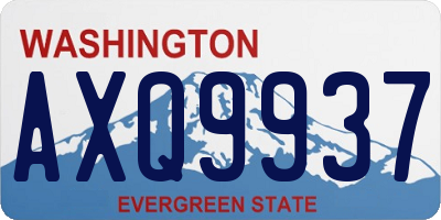 WA license plate AXQ9937
