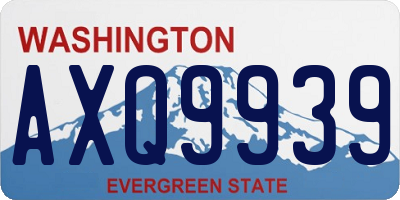 WA license plate AXQ9939