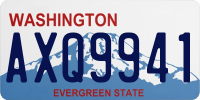 WA license plate AXQ9941