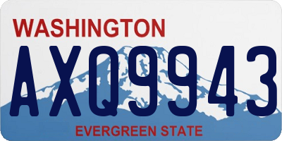 WA license plate AXQ9943