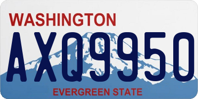 WA license plate AXQ9950