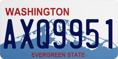 WA license plate AXQ9951