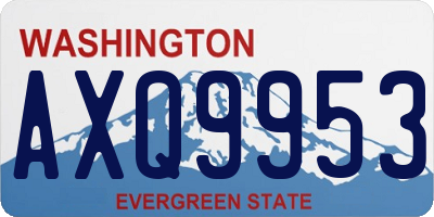 WA license plate AXQ9953