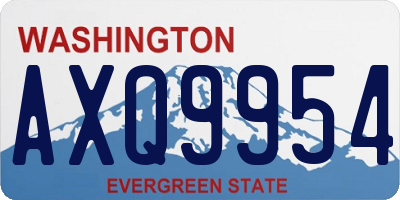 WA license plate AXQ9954