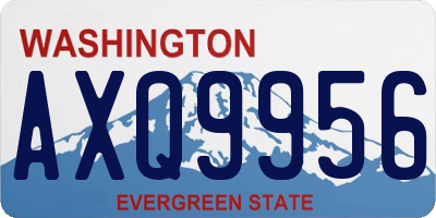 WA license plate AXQ9956
