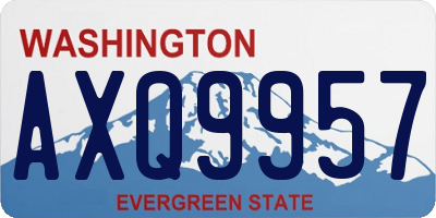 WA license plate AXQ9957