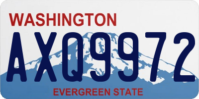 WA license plate AXQ9972