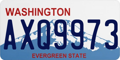 WA license plate AXQ9973