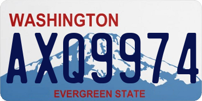 WA license plate AXQ9974