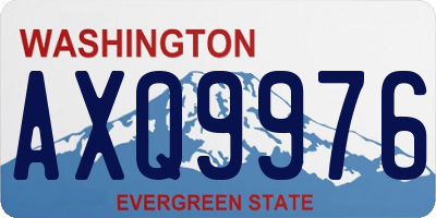 WA license plate AXQ9976