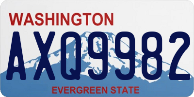 WA license plate AXQ9982