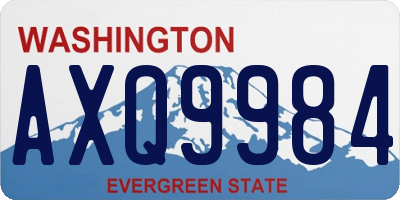 WA license plate AXQ9984