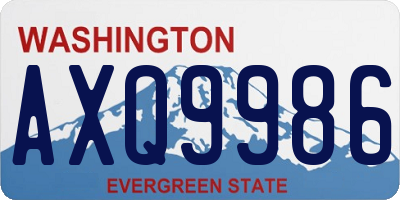 WA license plate AXQ9986