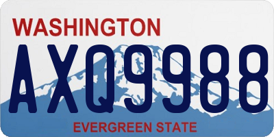 WA license plate AXQ9988