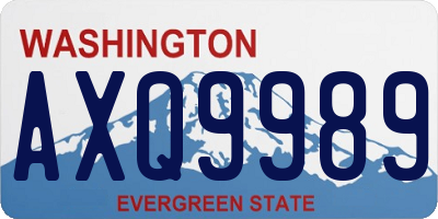 WA license plate AXQ9989