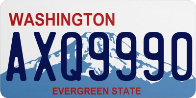 WA license plate AXQ9990