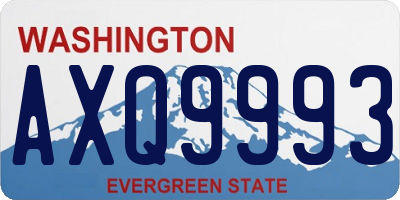 WA license plate AXQ9993