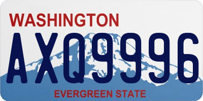 WA license plate AXQ9996
