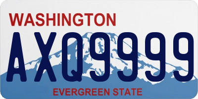 WA license plate AXQ9999