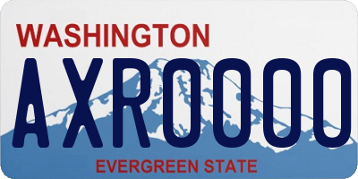 WA license plate AXR0000