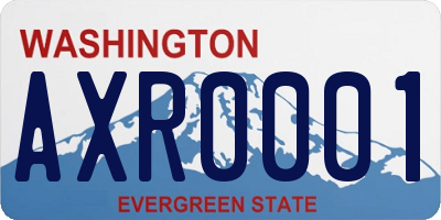 WA license plate AXR0001
