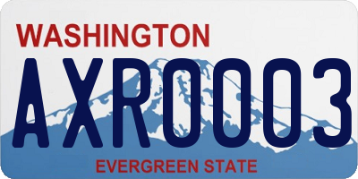 WA license plate AXR0003