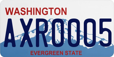 WA license plate AXR0005