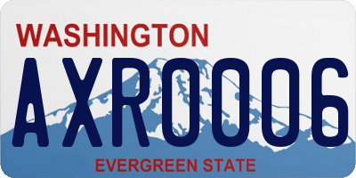 WA license plate AXR0006