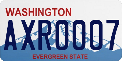 WA license plate AXR0007