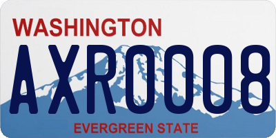 WA license plate AXR0008