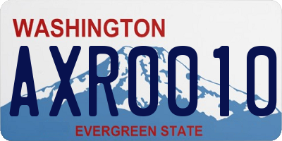 WA license plate AXR0010