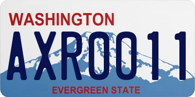 WA license plate AXR0011