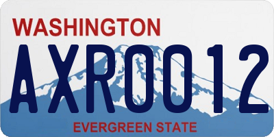 WA license plate AXR0012