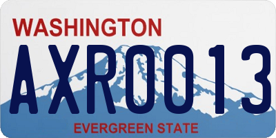 WA license plate AXR0013
