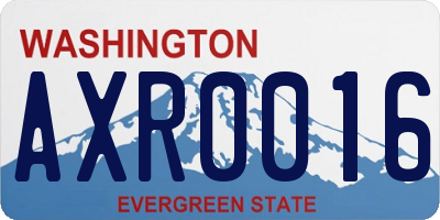 WA license plate AXR0016