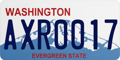 WA license plate AXR0017