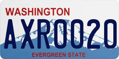 WA license plate AXR0020