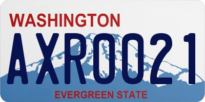 WA license plate AXR0021