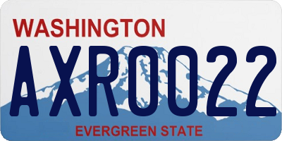 WA license plate AXR0022