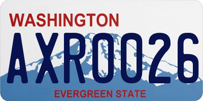 WA license plate AXR0026