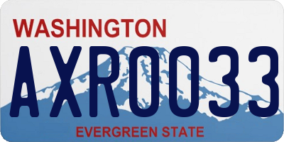WA license plate AXR0033