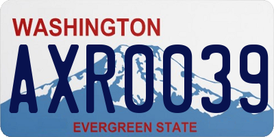 WA license plate AXR0039
