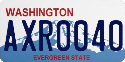 WA license plate AXR0040