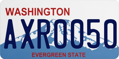 WA license plate AXR0050
