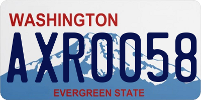 WA license plate AXR0058