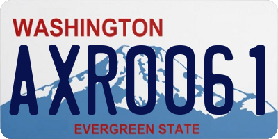 WA license plate AXR0061