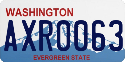 WA license plate AXR0063