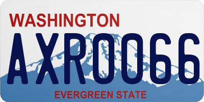 WA license plate AXR0066