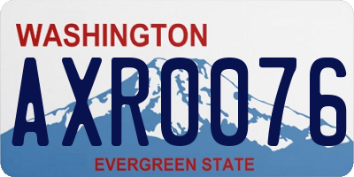 WA license plate AXR0076